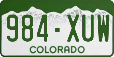 CO license plate 984XUW