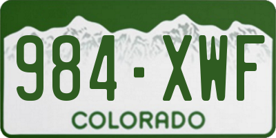 CO license plate 984XWF