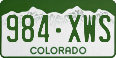 CO license plate 984XWS