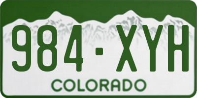 CO license plate 984XYH