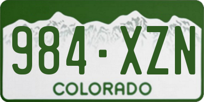 CO license plate 984XZN
