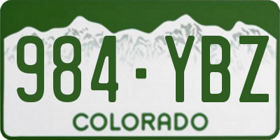 CO license plate 984YBZ