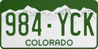 CO license plate 984YCK