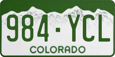 CO license plate 984YCL