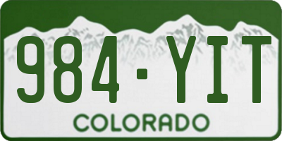 CO license plate 984YIT