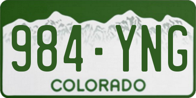CO license plate 984YNG