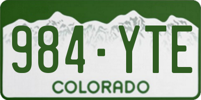 CO license plate 984YTE