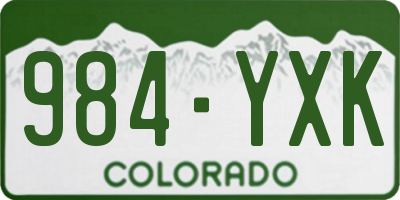 CO license plate 984YXK