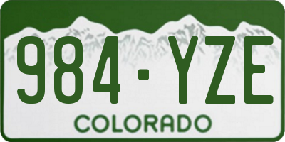 CO license plate 984YZE