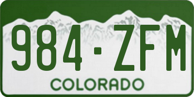 CO license plate 984ZFM