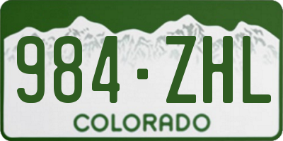 CO license plate 984ZHL