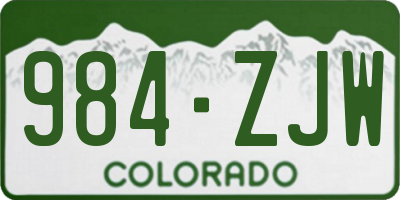 CO license plate 984ZJW