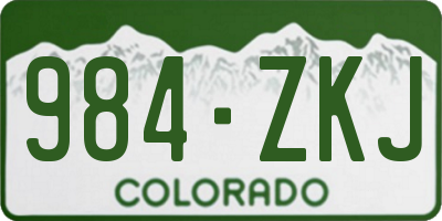 CO license plate 984ZKJ