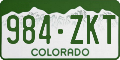 CO license plate 984ZKT