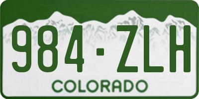 CO license plate 984ZLH