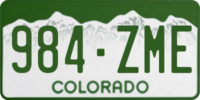 CO license plate 984ZME