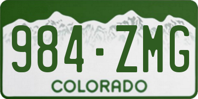 CO license plate 984ZMG