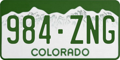 CO license plate 984ZNG