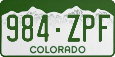 CO license plate 984ZPF