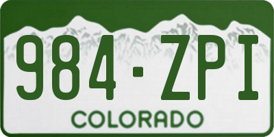 CO license plate 984ZPI