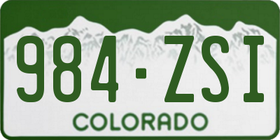 CO license plate 984ZSI
