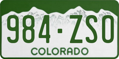 CO license plate 984ZSO