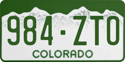 CO license plate 984ZTO