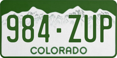 CO license plate 984ZUP