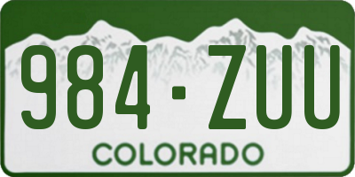 CO license plate 984ZUU