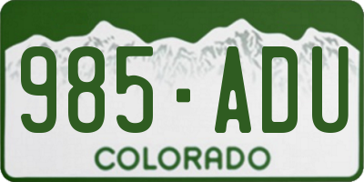 CO license plate 985ADU