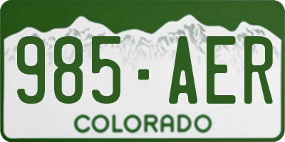 CO license plate 985AER