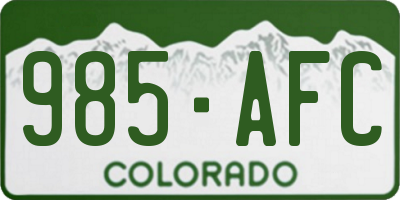 CO license plate 985AFC