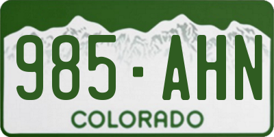 CO license plate 985AHN