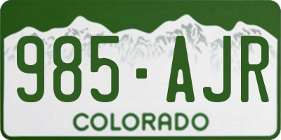 CO license plate 985AJR