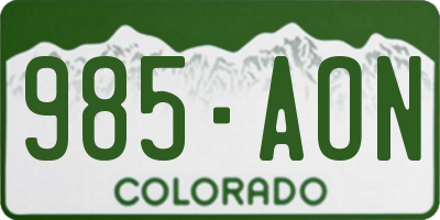 CO license plate 985AON