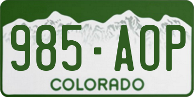 CO license plate 985AOP