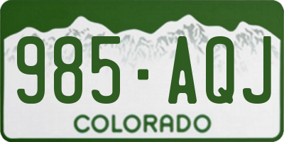 CO license plate 985AQJ