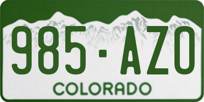 CO license plate 985AZO