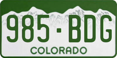 CO license plate 985BDG