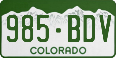 CO license plate 985BDV