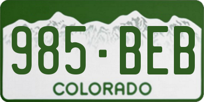 CO license plate 985BEB