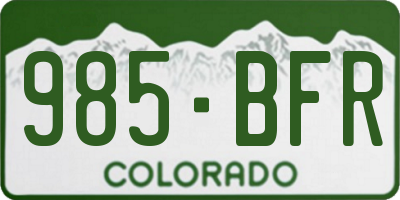 CO license plate 985BFR
