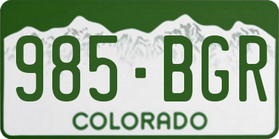 CO license plate 985BGR