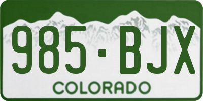 CO license plate 985BJX