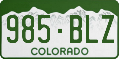 CO license plate 985BLZ