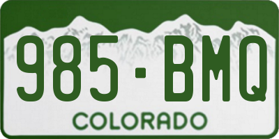 CO license plate 985BMQ
