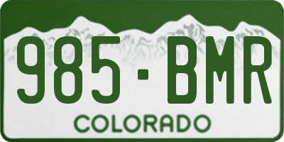 CO license plate 985BMR