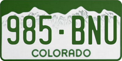 CO license plate 985BNU