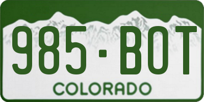 CO license plate 985BOT