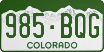 CO license plate 985BQG